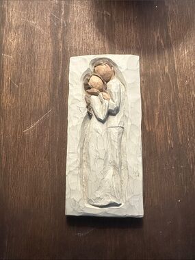 Willow Tree Cream and Tan Couple Relief Wall Sculpture